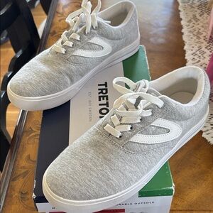 Tretorn Light Gray and White Casual Sneakers